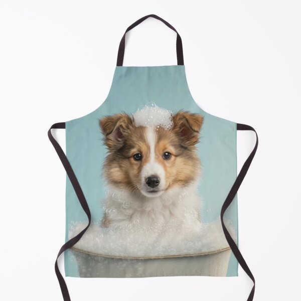 Item preview, Baby Shetland Sheepdog Bubble Bath Cute Nursery Wall Art designed and sold by LazyOwlStore.