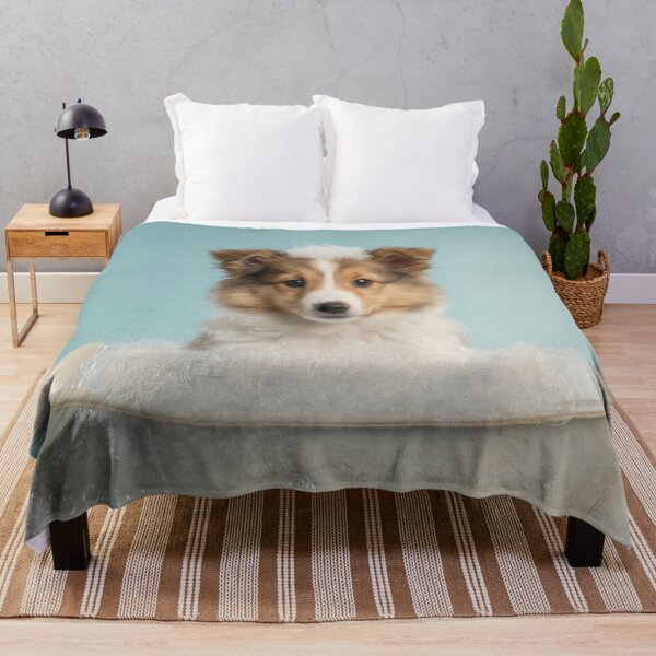 Item preview, Baby Shetland Sheepdog Bubble Bath Cute Nursery Wall Art designed and sold by LazyOwlStore.