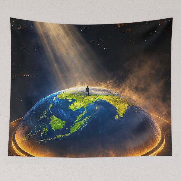 Item preview, Standing on Glowing Earth Sphere designed and sold by andrewccrow.