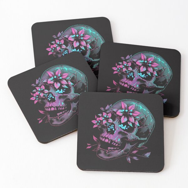 Item preview, cyber bloom skull flowers from death cutout designed and sold by RetroWaveArtCo.