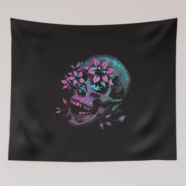 Item preview, cyber bloom skull flowers from death cutout designed and sold by RetroWaveArtCo.