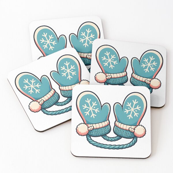 Item preview, Cozy Teal Winter Mittens Snowflake Knitted Gloves designed and sold by Herodestroyer.