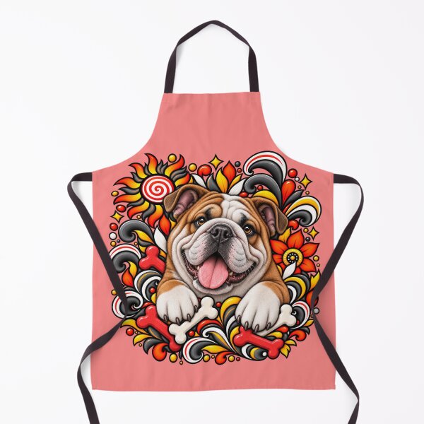Item preview, Bulldog Floral Art - Bones & Swirls Decor designed and sold by PixelsPaws.