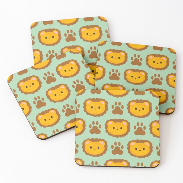 Item preview, Lion Face and Paws Pattern on Green designed and sold by ClarissaDoodles.