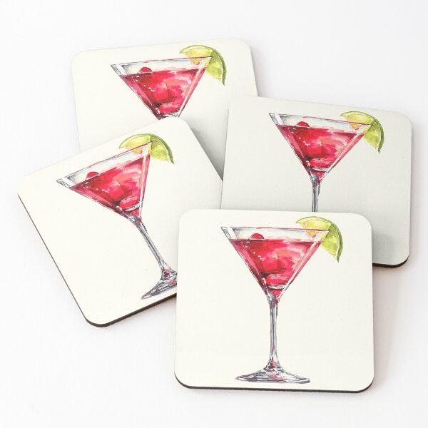 Item preview, Pink Cosmopolitan Cocktail Watercolor Art designed and sold by jianina-alondra.