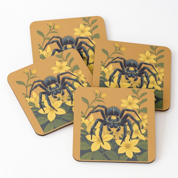 Item preview, Giant Wolf-Spider Surrounded By Yellow SC Flowers designed and sold by taiche.