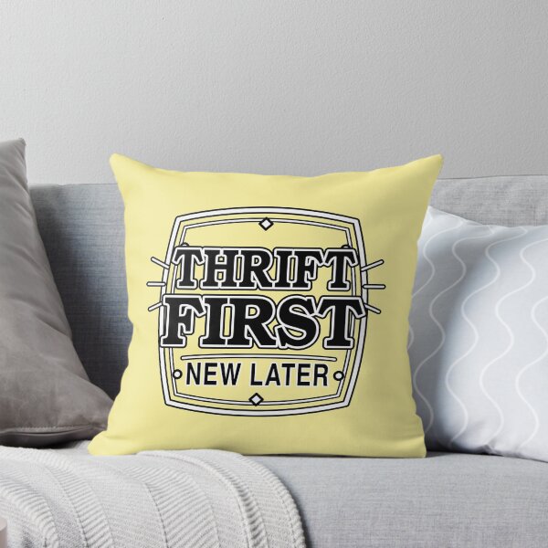 Item preview, Thrift First New Later – Vintage Secondhand Shopping Quote designed and sold by Jaani-T.