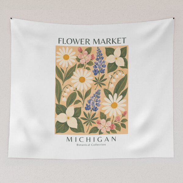 Item preview, Michigan - Flower Market designed and sold by StudioRedKoala.