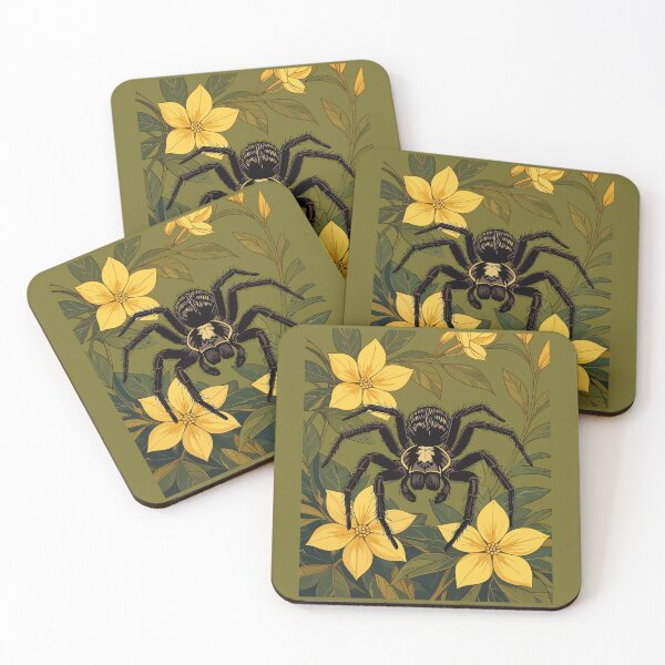 Item preview, Giant Wolf-Spider And Yellow SC Flowers designed and sold by taiche.