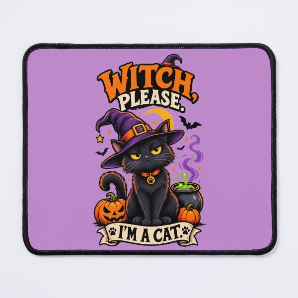 Item preview, Witch Please I'm A Cat Funny Black Cat Halloween Witch Hat Art designed and sold by RealCuties.