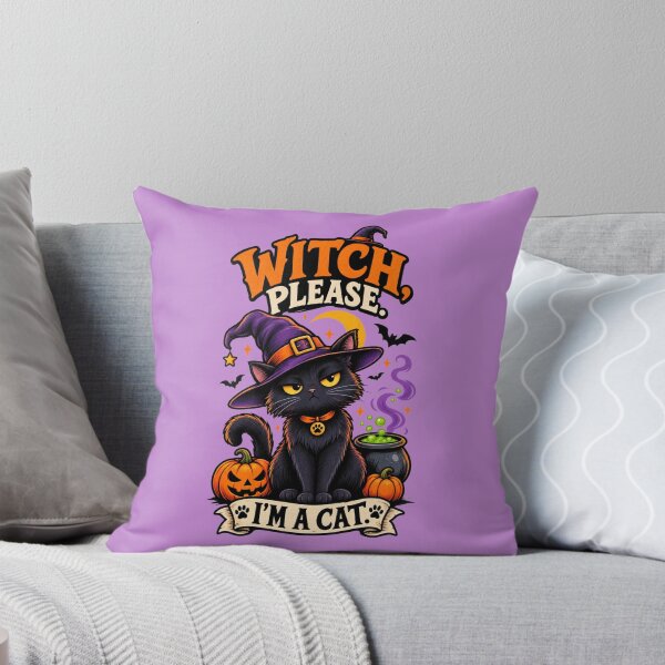 Item preview, Witch Please I'm A Cat Funny Black Cat Halloween Witch Hat Art designed and sold by RealCuties.