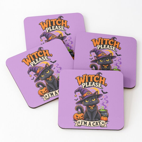 Item preview, Witch Please I'm A Cat Funny Black Cat Halloween Witch Hat Art designed and sold by RealCuties.