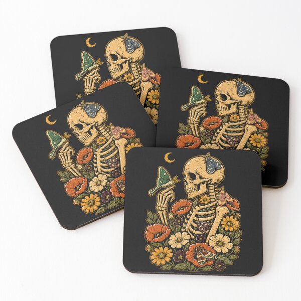 Item preview, skeleton with butterflies and flowers design Halloween designed and sold by rafaeltto.