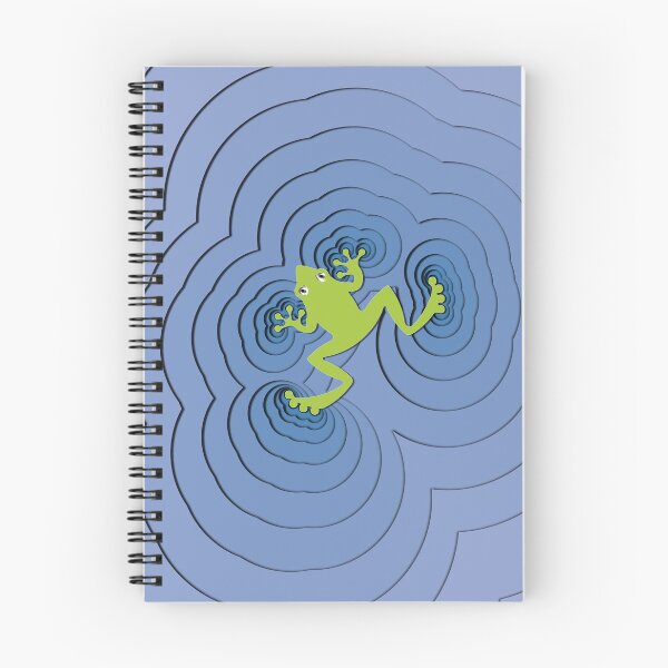 Item preview, Green paper cutout frog with blue ripples designed and sold by Keltoi-art.