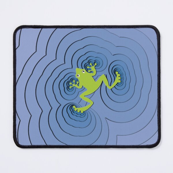 Item preview, Green paper cutout frog with blue ripples designed and sold by Keltoi-art.