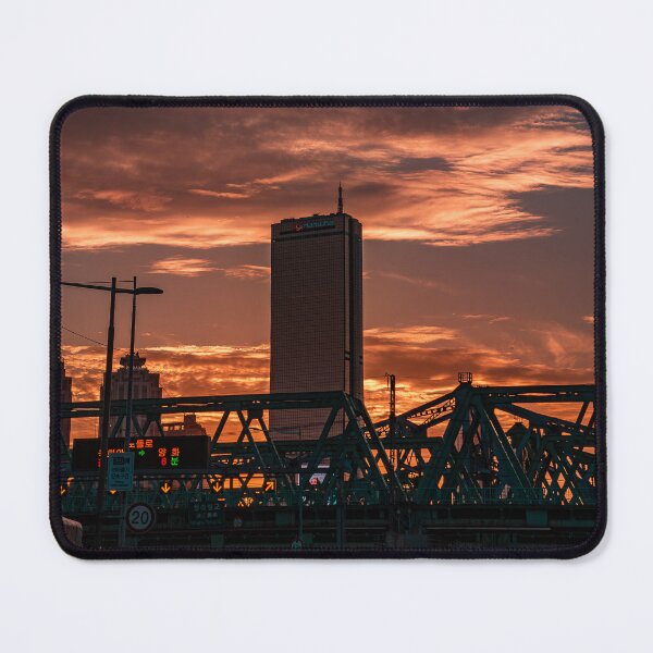 Item preview, Dramatic Sunset Behind Urban Iron Bridge designed and sold by Nightwindow.