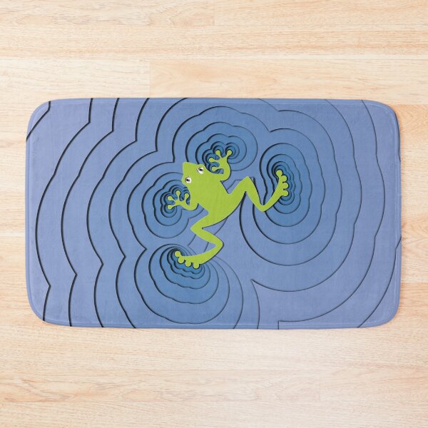 Item preview, Green paper cutout frog with blue ripples designed and sold by Keltoi-art.