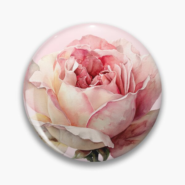 Item preview, Vintage Pink Rose Watercolor Illustration designed and sold by jianina-alondra.