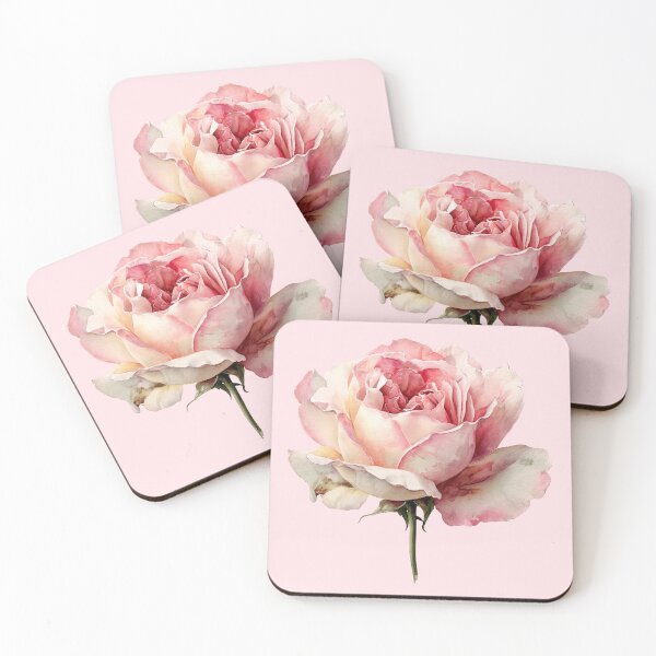 Item preview, Vintage Pink Rose Watercolor Illustration designed and sold by jianina-alondra.