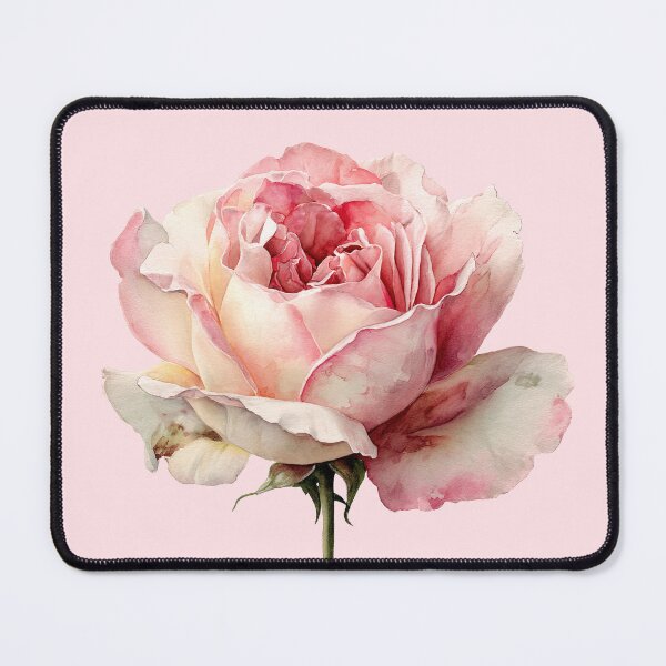 Item preview, Vintage Pink Rose Watercolor Illustration designed and sold by jianina-alondra.