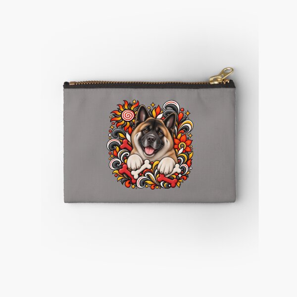 Item preview, American Akita Floral Art - Bones & Swirls Decor designed and sold by PixelsPaws.