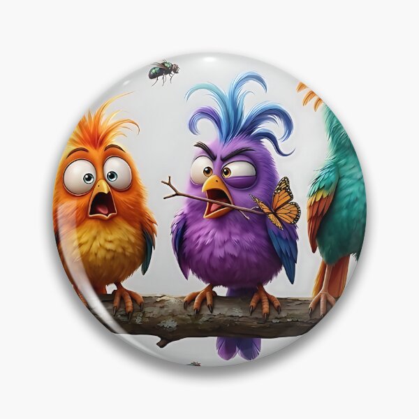 Item preview, Funny Goofy Birds and Butterflies 3D Art designed and sold by ToxicInkArt.