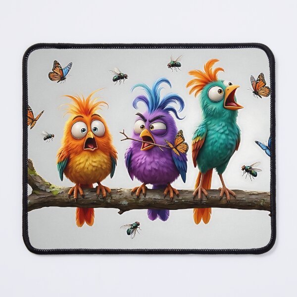 Item preview, Funny Goofy Birds and Butterflies 3D Art designed and sold by ToxicInkArt.