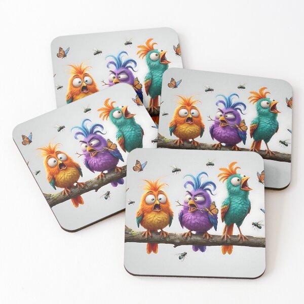 Item preview, Funny Goofy Birds and Butterflies 3D Art designed and sold by ToxicInkArt.