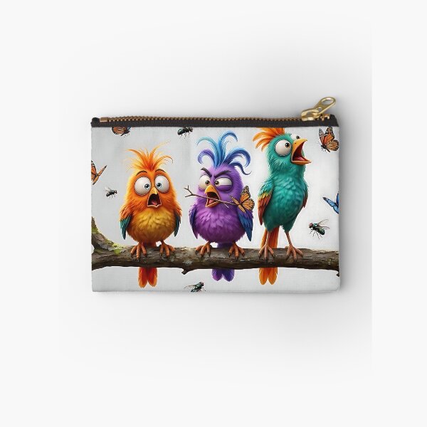 Aperçu de l'œuvre Oiseaux et papillons rigolos en 3D créée et vendue par ToxicInkArt.