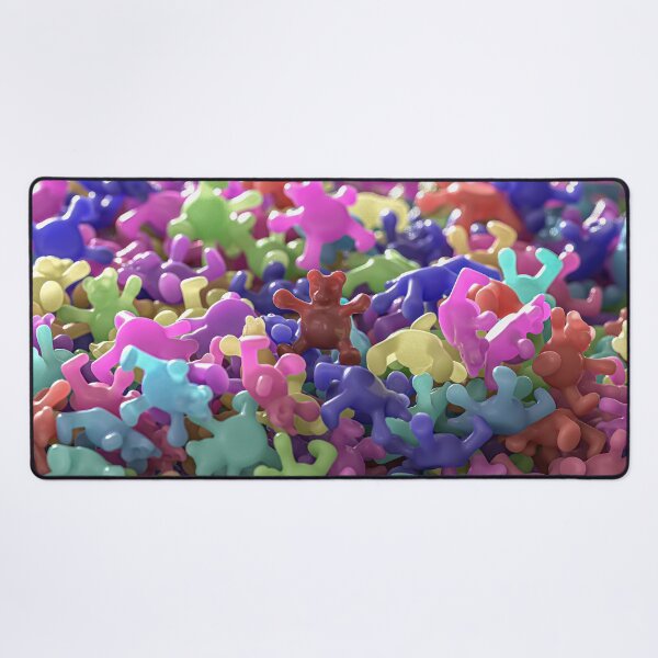 Item preview, Crowd of colorful 3D bears, shiny brown plastic designed and sold by Keltoi-art.