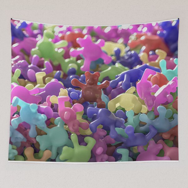Item preview, Crowd of colorful 3D bears, shiny brown plastic designed and sold by Keltoi-art.