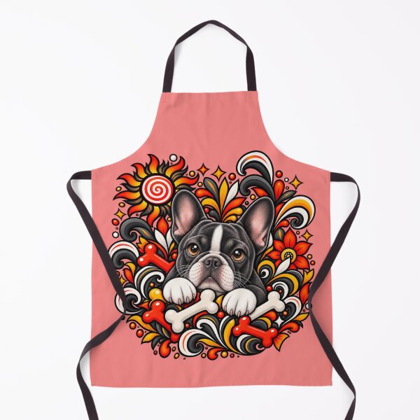 Item preview, French Bulldog Floral Art - Bones & Swirls Decor designed and sold by PixelsPaws.