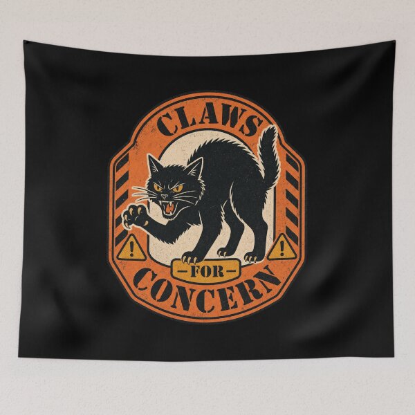 Item preview, Claws For Concern Shirt, Comfort Colors® Black Cat Warning Tee, Funny Halloween Cat Lover Graphic designed and sold by TshirtsLabs.