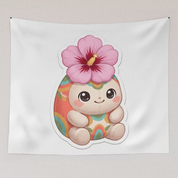 Item preview, Korean Mugunghwa (Rose of Sharon) Flower Mascot — Marker-style Digital Illustration designed and sold by radou88.