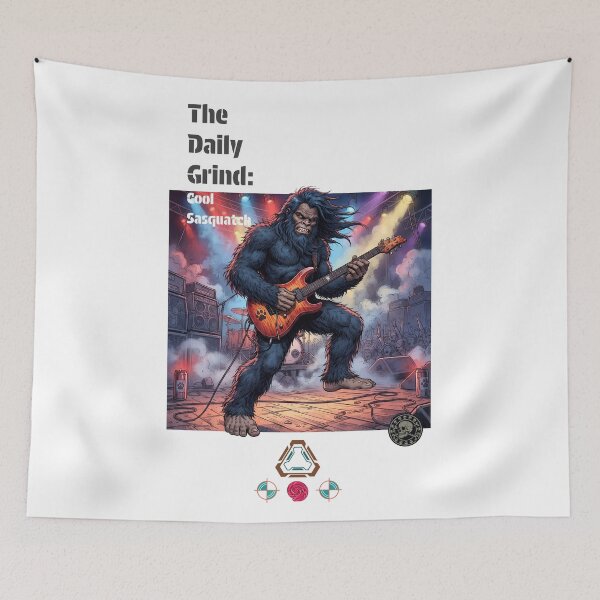 Item preview, Sasquatch Shreds: Bigfoot Playing Electric Guitar on Rock Stage - Cryptid Music Design designed and sold by Whimsy Trail Co.