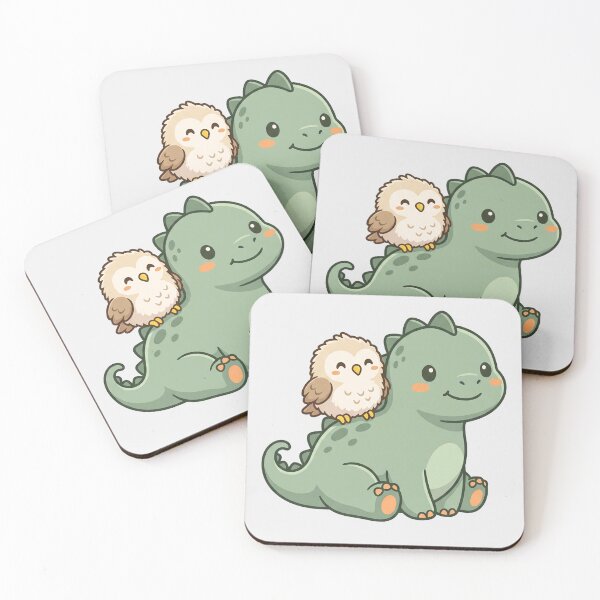 Item preview, Cute Dinosaur and Owl Best Friends designed and sold by naragon4289.