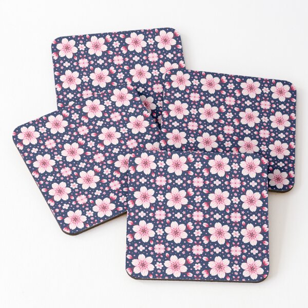 Item preview, Cherry Blossom Pattern on Blue Background designed and sold by DesignedOutside.