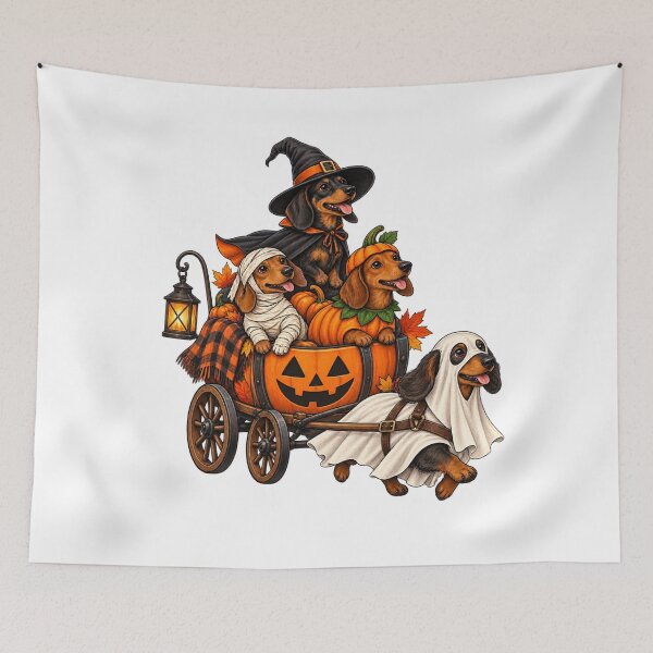 Item preview, Halloween Dachshund Squad – Spooky Dog Costumes designed and sold by afr-saad.