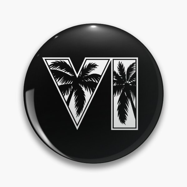 Item preview, GTA 6 Grand Theft Auto 6 Vice City Logo White designed and sold by BubblePopRed.
