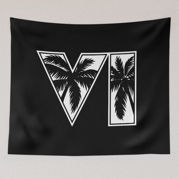 Item preview, GTA 6 Grand Theft Auto 6 Vice City Logo White designed and sold by BubblePopRed.