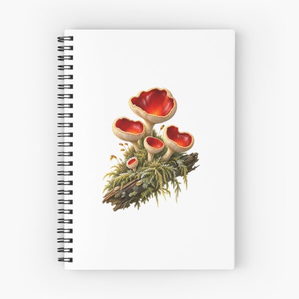 Item preview, Scarlet Elf Cup | Winter Woodland Fungi Art | Mushroom Forager Gift designed and sold by Brackenlume Studio.