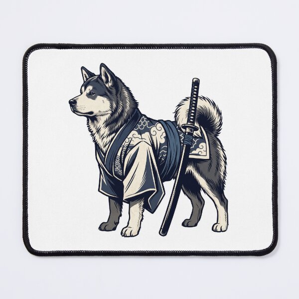Item preview, Samurai Husky Ronin Warrior - Japanese Aesthetic Katana Dog Art designed and sold by Animer-art1.