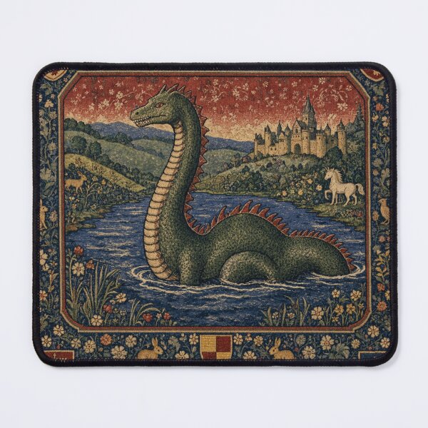Item preview, Loch Ness Monster cryptid - Medieval tapestry style designed and sold by Vintage Designs +.