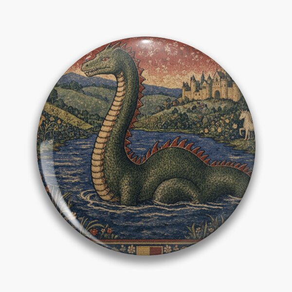 Item preview, Loch Ness Monster cryptid - Medieval tapestry style designed and sold by Vintage Designs +.