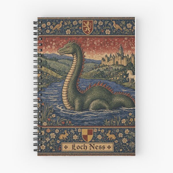 Item preview, Loch Ness Monster cryptid - Medieval tapestry style designed and sold by Vintage Designs +.