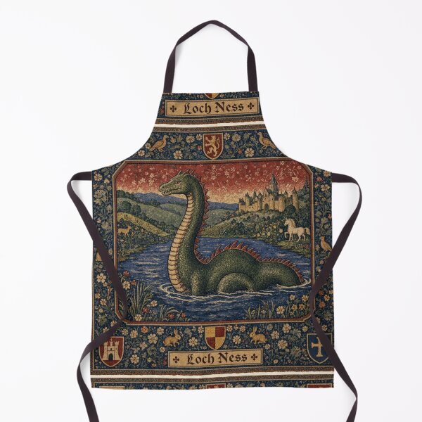 Item preview, Loch Ness Monster cryptid - Medieval tapestry style designed and sold by Vintage Designs +.