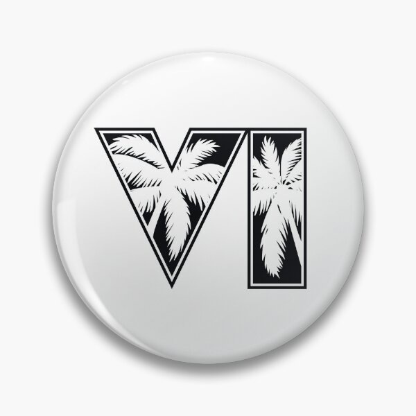 Item preview, GTA 6 Grand Theft Auto 6 Vice City Logo Black designed and sold by BubblePopRed.