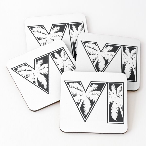 Item preview, GTA 6 Grand Theft Auto 6 Vice City Logo Black designed and sold by BubblePopRed.