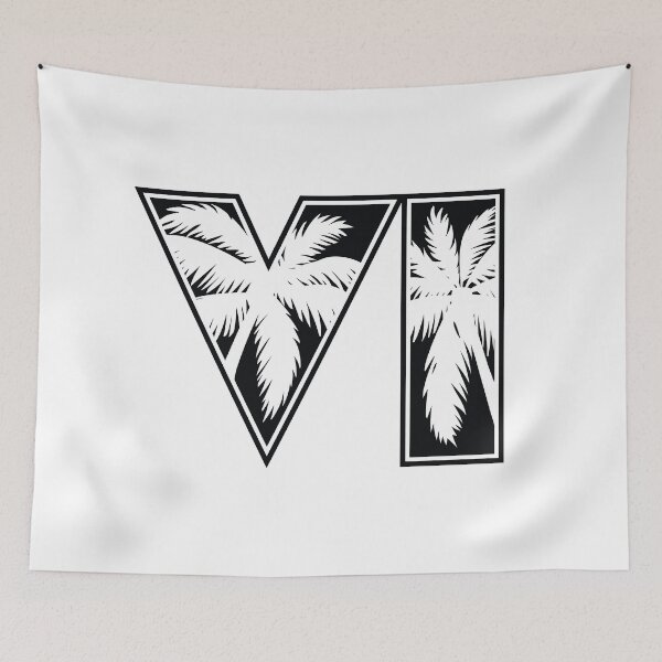 Item preview, GTA 6 Grand Theft Auto 6 Vice City Logo Black designed and sold by BubblePopRed.