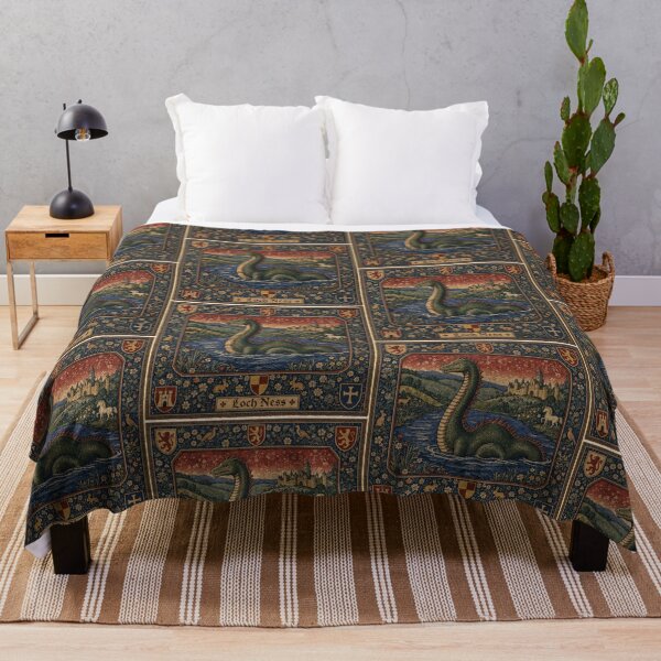 Item preview, Loch Ness Monster cryptid - Medieval tapestry style designed and sold by Vintage Designs +.